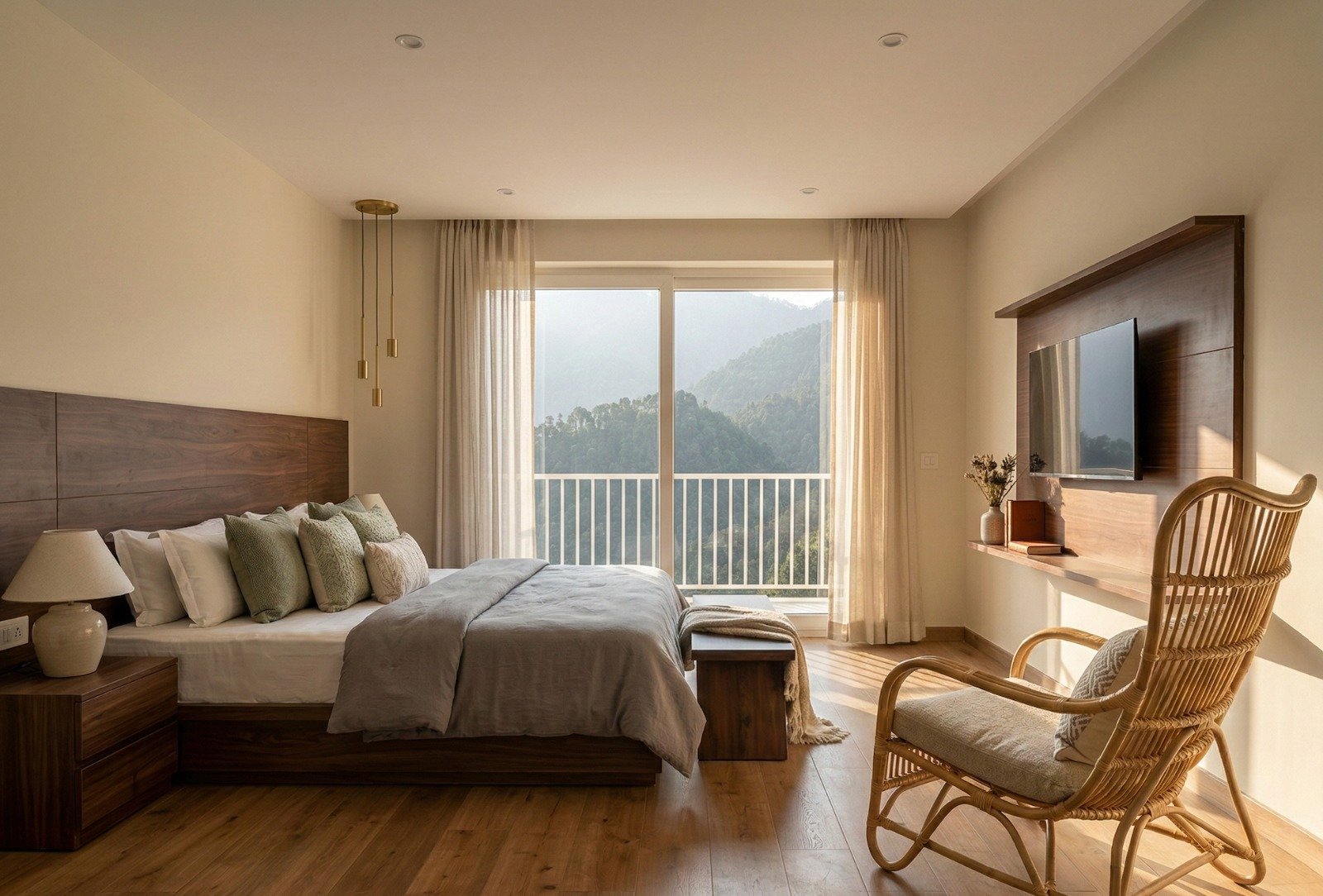 Luxury room interior at Pineora Dalhousie