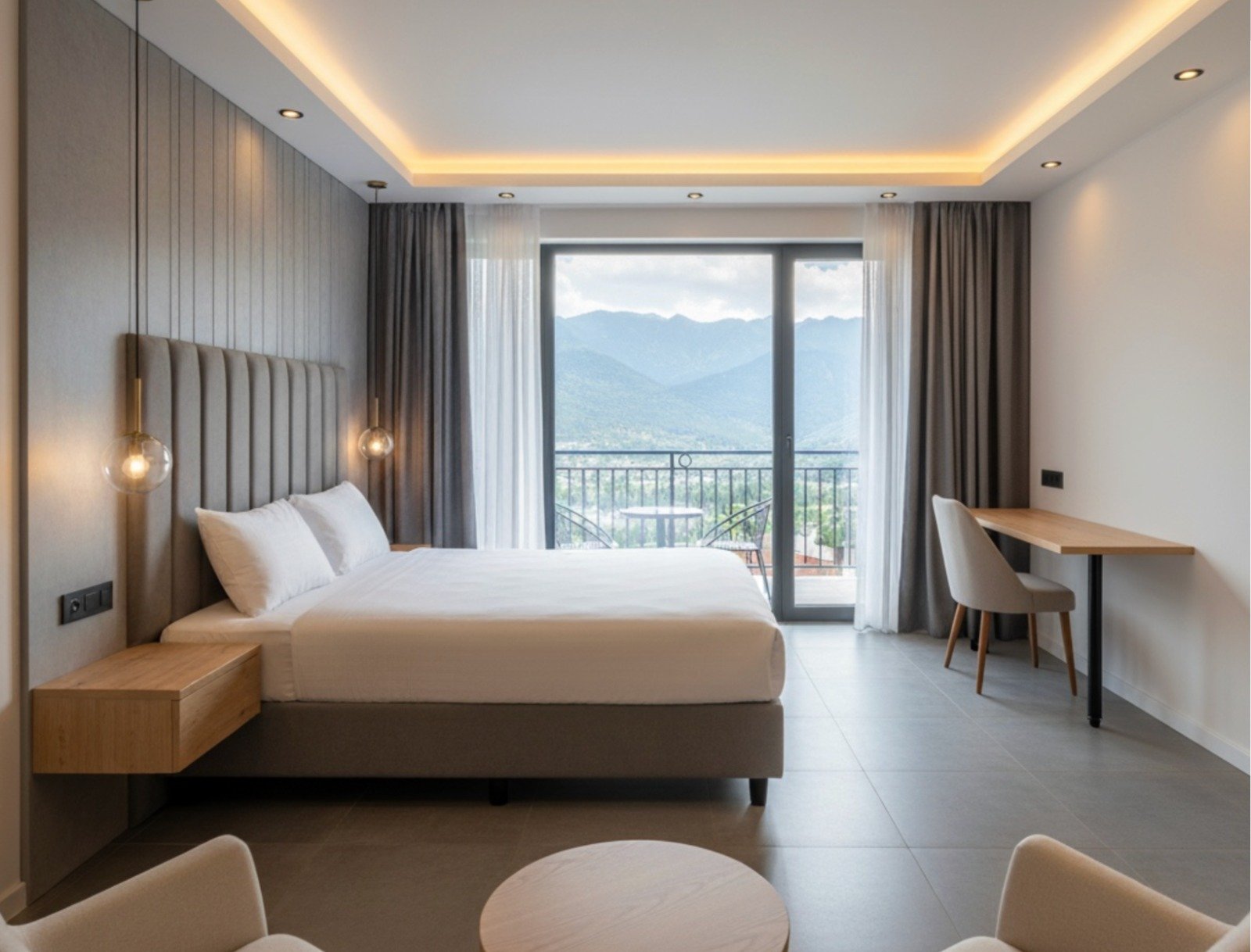 Premium mountain view room at Pineora